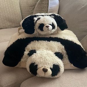 2 panda pillow pets. One is regular size. The other one is Pee-wees